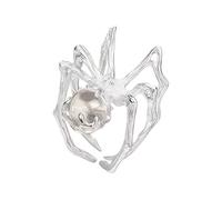 YROHGKPN Anillos de araña punk gótico con misteriosa piedra lunar tamaño ajustable para mujeres joyas de arte oscuro único arañas misteriosas, como se describe
