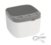 YROHGKPN Base de carga de escritorio, soporte para bolígrafo integrado, 3 adaptadores USB 2.0, luz LED para estudiantes, accesorio indispensable, adaptador USB LED