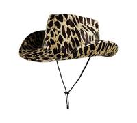 YROHGKPN Borde ancho y suave para la mano de vaquero de los niños, tela adicional para 4 mil fiestas al aire libre, moda occidental para niños, estilo vaquero, Sombrero estampado de leopardo, Talla