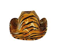 YROHGKPN Borde ancho y suave para la mano de vaquero de los niños, tela adicional para 4 mil fiestas al aire libre, moda occidental para niños, estilo vaquero, Tiger Pattern hat, Talla única
