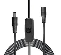 YROHGKPN Cable alargador de corriente de 5,5 mm x 2,1 mm con interruptores para iluminación LED, router, altavoz, soplador, lámpara de escritorio, accesorios, altavoces, cable de alimentación