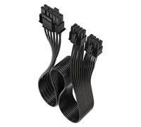YROHGKPN Cable de alimentación GPU de 16 pines, 12+4, dos entradas de 8 pines, 16 AWG, cable de alta corriente, optimizado para compilaciones de PC, cable PCIe