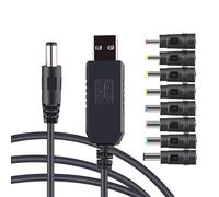 YROHGKPN Cable de alimentación USB a 8 unidades de cable de carga, adaptador de conector de enchufe para enrutador, extensor de línea de ventilador, amplificador