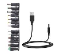 YROHGKPN Cable de alimentación USB a CC 5 V 5.5 x 2.1 con 13 puntas de conector para cargar sin problemas múltiples dispositivos para accesorios de reparación del hogar o dispositivos electrónicos