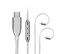 YROHGKPN Cable de auriculares de 2 pines, 0, 78 mm, conector de 3,5 mm/tipo C 8 Core, repuesto para auriculares, ajuste de volumen