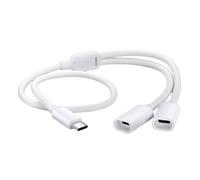 YROHGKPN Cable divisor de alimentación tipo C, carga rápida de 5 V/2 A, PVC flexible, transferencia de datos de 480 Mbps, para cámaras de seguridad solar y uso al aire libre (negro)