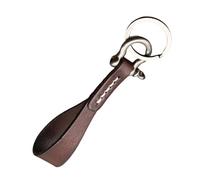 YROHGKPN Cadena de cuero genuino para remolque de coche, anillos de cuero para hombres y mujeres, Color marrón oscuro., Copper buckle