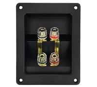 YROHGKPN Caja de conexiones de altavoz cuadrado con 4 posiciones, conector ABS para cableado de subwoofer pasivo, 4 terminales de polo rojos negros, caja de conexiones de altavoz