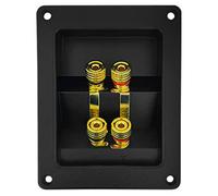 YROHGKPN Caja de conexiones de altavoz cuadrado con 4 posiciones, conector ABS para cableado de subwoofer pasivo, 4 terminales de polo rojos negros, caja de conexiones de altavoz