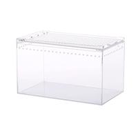 YROHGKPN Caja de reptiles para alimentación de pequeñas mascotas, araña cornuda, lagartos, serpiente de caracol, diseño transparente, gusanos de seda, insectos, casa de serpientes, cría, grande