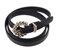 YROHGKPN Cinturón de mujer de estilo occidental, cintura ajustable, piel sintética, para uso casual y activo, piel sintética, 19233 negro, Talla única