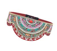 YROHGKPN Cinturón de perlas tejido a mano, trend, accesorio de cintura para mujer con corbata ajustable, vacaciones en la playa, cinturón étnico elástico indispensable, amplificador de atuendo, c