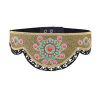 YROHGKPN Cinturón de perlas tejido a mano, trend, accesorio de cintura para mujer con corbata ajustable, vacaciones en la playa, cinturón étnico elástico indispensable, amplificador de atuendo, b