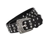 YROHGKPN Cinturón punk con tachuelas, piel sintética, cinturón de cadera, elegante hebilla de hebilla, cintura para hombres y mujeres, estilo informal, bailarín hiphop, cinturón punk para traje