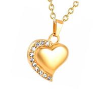 YROHGKPN Collar con colgante de corazón para cenizas para mascotas, urna para llevar, medallón conmemorativo para urnas para hombres