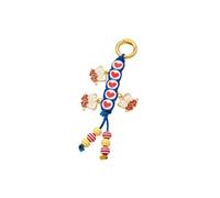 YROHGKPN Colorido llavero intercambiable accesorios, tema de corazón de perlas, práctica cuerda artesanal para decoración de bolsas, llavero colgante de amor, Love Blue