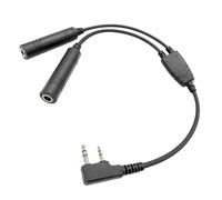 YROHGKPN Conector doble para auriculares de aviación para RT22 RT22S RT27 RT28 RT68 RT81 RB17 RB26 RB27 RB29 bidireccional sistemas de radio doble enchufe Aviation auriculares adaptador