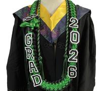 YROHGKPN Cordón trenzado de doble cabeza para el comienzo del año 2026, símbolo de rendimiento académico, cordón de borla de poliéster con regalia académica, Color verde y negro., Talla única