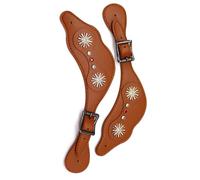 YROHGKPN Correas ajustables vintage para botas occidentales con diseño de flores, accesorios ecuestres de piel sintética para jinetes, correa occidental vintage con hebillas ajustables