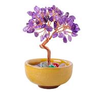 YROHGKPN Cristal Natural Piedra triturada Árbol de riqueza Curación Natural Piedras preciosas Cristal Árbol en maceta Decoración