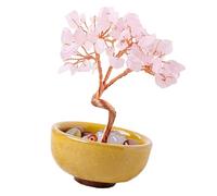 YROHGKPN Cristal Natural Piedra triturada Árbol de riqueza Curación Natural Piedras preciosas Cristal Árbol en maceta Decoración