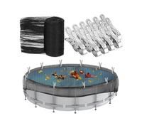 YROHGKPN Cubierta de piscina plegable por encima del suelo con 12 redes de protección de piscina con clip pesado para diferentes condiciones climáticas. Cubierta de red de piscina ligera con espacio