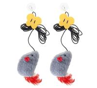 YROHGKPN De 2 gatos teaser ratones juguetes con cuerda elástica ajustable, marco de puerta teaser ruidos chirridos para mascotas activas para entrenamiento de gatos en interiores