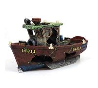 YROHGKPN Decoración de acuario artificial, naufragio, decoración de acuario, paisajismo, simulación de naufragios acuáticos, adorno de peces, decoración para tanque, betta