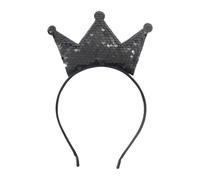 YROHGKPN Diadema brillante con coronas de lentejuelas y diseño colorido para la fiesta de cumpleaños de una niña pequeña, coronas de tocado brillante para disfraz de niños, Negro , Talla única