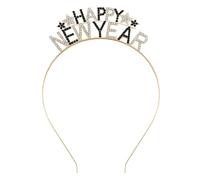 YROHGKPN Diadema brillante de Año Nuevo con purpurina dorada y números para la cabeza para Año Nuevo, cuenta regresiva y fiestas navideñas, gorro de fiesta, New Years BKW, Talla única