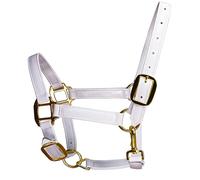 YROHGKPN Diadema de piel de alta calidad con accesorios dorados, diseño impermeable para un uso estable. Arnés de cuero