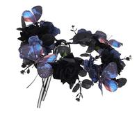 YROHGKPN Diadema del Día de los Muertos, Halloween, Cincos Des Mayoes, disfraz de fiesta, coronas de flores rosas, tocado mexicano para mujeres y niñas, diadema Dias Des Los Muerto