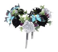 YROHGKPN Diadema del Día de los Muertos para Halloween, cincos Des Mayoes, disfraz de fiesta, coronas de flores rosas, tocado mexicano para mujeres y niñas, diadema Dias Des Los Muerto