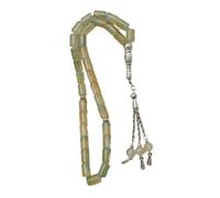 YROHGKPN Elegante abalorio de oración con 33 cuentas cilíndricas de cristal para práctica religiosa, cómoda, joyería de muñeca, regalo vibrante Tasbih, One Size, como se describe