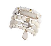 YROHGKPN Elegante accesorio de cuentas con textura de piedra, joyería de muñeca adecuada para mejorar la fuerza de voluntad, talla única, como se describe