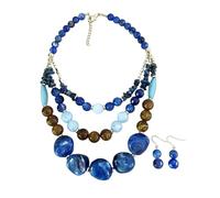 YROHGKPN Elegante collar de cuentas de varias capas, acrílico ligero, aretes de tuerca, juego de joyería que mejora el cuello, belleza, collar de clavícula de moda, talla única, como se describe, como