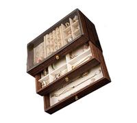 YROHGKPN Elegante joyero de madera con estructura organizativa, caja de almacenamiento de joyas, adecuado para conservación a largo plazo, caja elegante