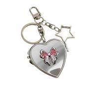 YROHGKPN Elegante llavero de mariposa con espejo de corazón de mariposa para bolso, llaves, bolso, adorno de teléfono moderno, llavero de cristal retro con corazón de mariposa, D, Talla única