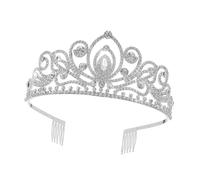 YROHGKPN Elegantes coronas de cristal tiaras para mujeres concurso de belleza lujosa diadema perfecta para bodas y bailes de graduación coronas de novia para bodas joyas de mujer diademas, SS2, Talla