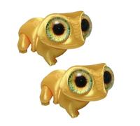 YROHGKPN Escultura móvil con grandes ranas de ojos, decoración de mesa, impresión de acento, articulaciones, figura móvil, ranas en miniatura impresas