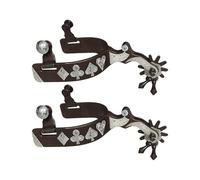 YROHGKPN Esporas de metal estilo vintage para jinete, adornos de plata alemana, artesanía tradicional occidental, bronce hecho a mano