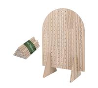 YROHGKPN Expositor de joyas de madera para encimera con placa de dos caras y ganchos para pendientes, pulseras, llaveros, soporte de exhibición