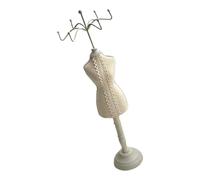 YROHGKPN Expositor de madera recubierto de tela resistente para collares, pulseras, pendientes, venta al por menor o en eventos. Soporte para joyas de madera con revestimiento de tela