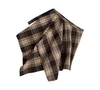 YROHGKPN Extensor de camisa a cuadros a la moda con capas falsas, parte superior inferior, minifalda, falda de media longitud, para mujeres y hombres, amarillo, Talla única