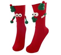 YROHGKPN Festival Christmas Socks for Adults Kids Middle Tube with Cartoon Big Eyes Holiday New Year Stockings Hosiery Gift Celebration, rojo, child