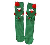 YROHGKPN Festival Christmas Socks for Adults Kids Middle Tube with Cartoon Big Eyes Holiday New Year Stockings Hosiery Gift Celebration, verde, child