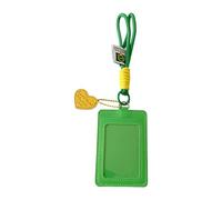 YROHGKPN Fundas para tarjetas de autobús de color caramelo, portatarjetas de fotos con llavero, bonitas fundas, fundas para tarjetas de fotos, fundas protectoras, verde