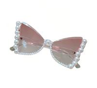 YROHGKPN Gafas de sol de ojos de gato decoradas con perlas para ocasiones informales y formales. Gafas de sol con marco de piedra, a, Talla única