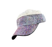 YROHGKPN Gorra de béisbol brillante con parte superior abierta y diseño de pelucas, sombrero de sol de vacaciones para adultos y adolescentes, gorras de béisbol llamativas, sombreros para fiestas, F