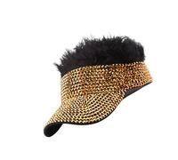 YROHGKPN Gorra de béisbol brillante con parte superior abierta y diseño de pelucas, sombrero de sol de vacaciones para adultos y adolescentes, gorras de béisbol llamativas, sombreros para fiestas, H